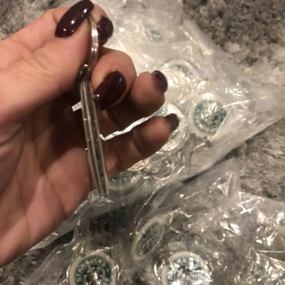 Starbucks Original Logo Keychain Lucite Pendant Fob Coffee Key Ring Vintage - Picture 6 of 9